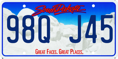 SD license plate 98QJ45