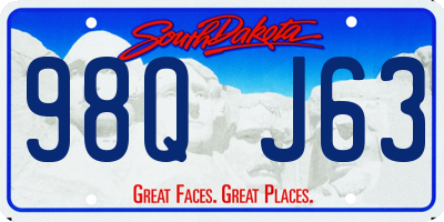 SD license plate 98QJ63