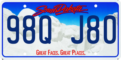 SD license plate 98QJ80