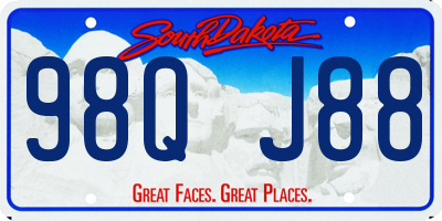 SD license plate 98QJ88