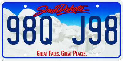 SD license plate 98QJ98