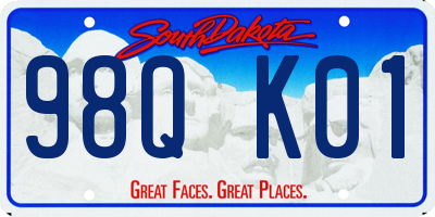 SD license plate 98QK01