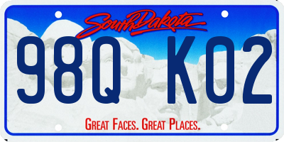 SD license plate 98QK02