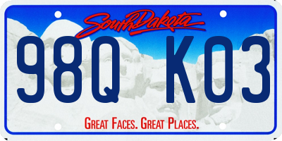 SD license plate 98QK03
