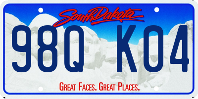 SD license plate 98QK04