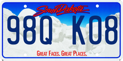 SD license plate 98QK08