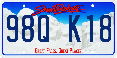 SD license plate 98QK18