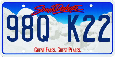 SD license plate 98QK22