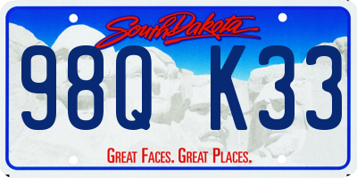 SD license plate 98QK33