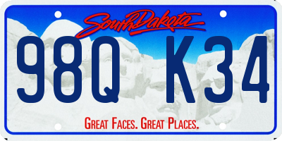 SD license plate 98QK34