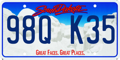 SD license plate 98QK35