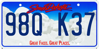 SD license plate 98QK37