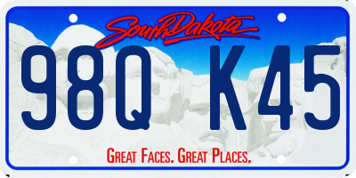 SD license plate 98QK45