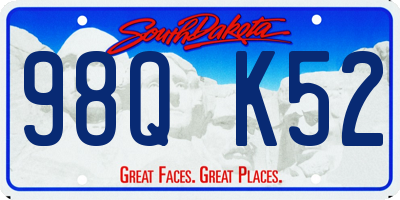 SD license plate 98QK52