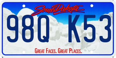SD license plate 98QK53