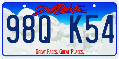 SD license plate 98QK54
