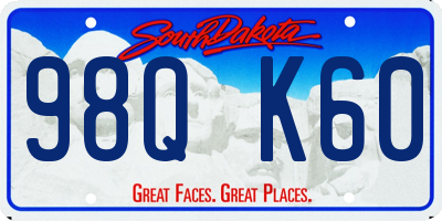 SD license plate 98QK60
