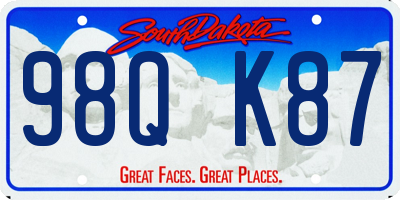 SD license plate 98QK87