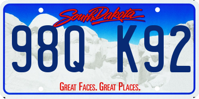 SD license plate 98QK92