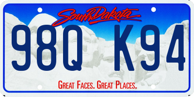 SD license plate 98QK94