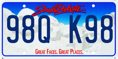 SD license plate 98QK98
