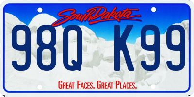 SD license plate 98QK99