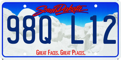SD license plate 98QL12