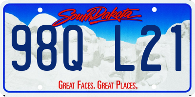 SD license plate 98QL21