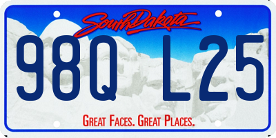 SD license plate 98QL25