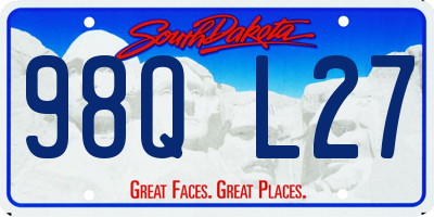 SD license plate 98QL27