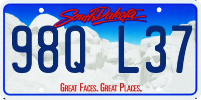 SD license plate 98QL37
