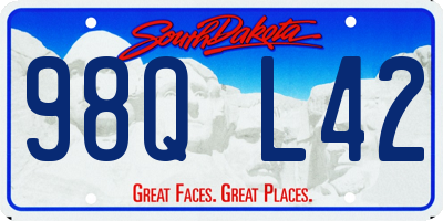 SD license plate 98QL42