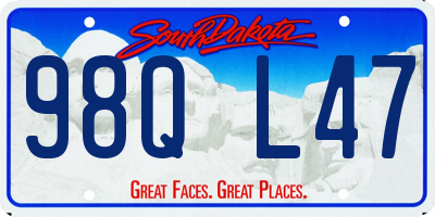 SD license plate 98QL47