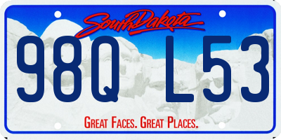 SD license plate 98QL53
