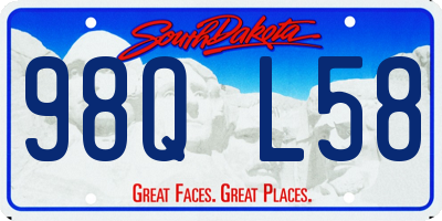 SD license plate 98QL58
