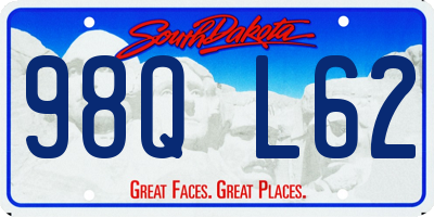 SD license plate 98QL62