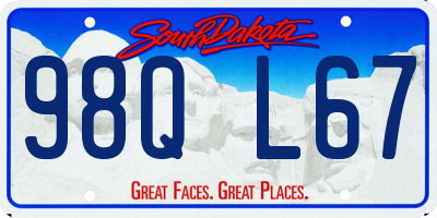 SD license plate 98QL67
