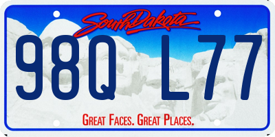SD license plate 98QL77