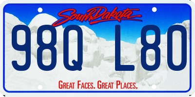 SD license plate 98QL80