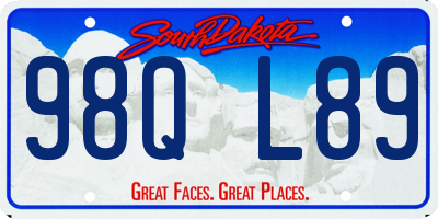 SD license plate 98QL89