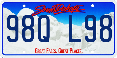SD license plate 98QL98