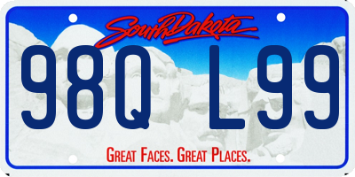 SD license plate 98QL99