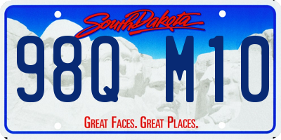 SD license plate 98QM10