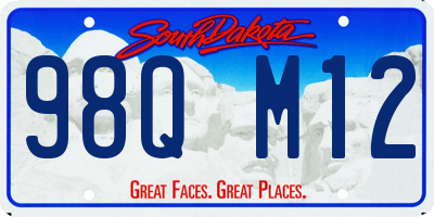 SD license plate 98QM12