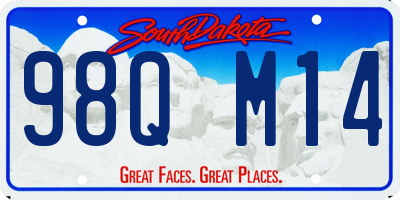 SD license plate 98QM14