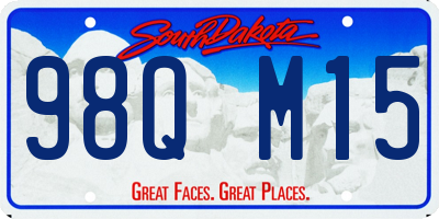 SD license plate 98QM15