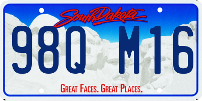 SD license plate 98QM16