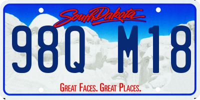 SD license plate 98QM18