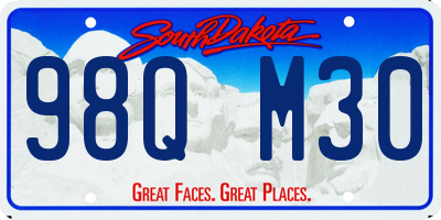 SD license plate 98QM30