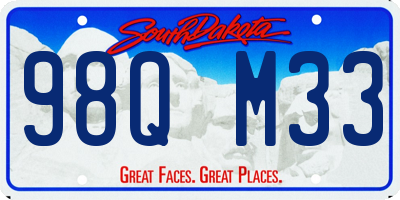 SD license plate 98QM33